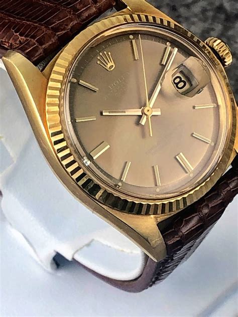 rolex 14 karat yellow gold datejust grey dial ref 1601|rolex datejust 1601.